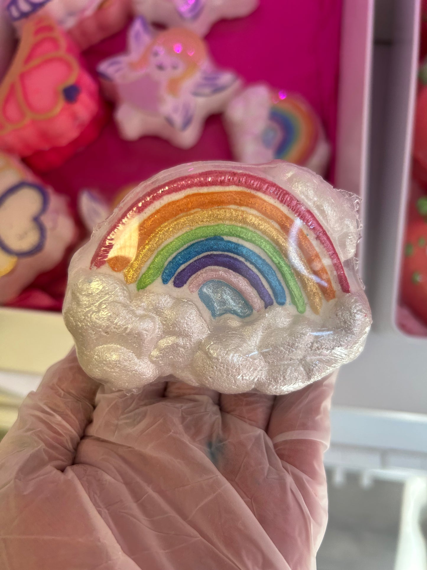 Rainbow bath bomb