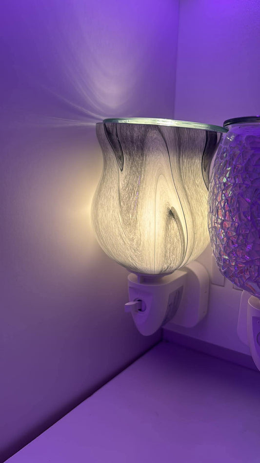 Marble plug in burner with two free wax tubs