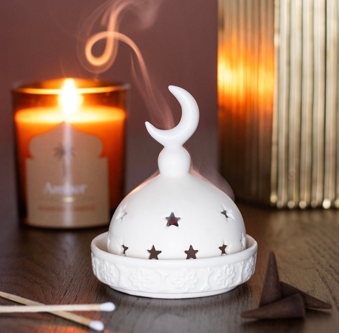 Mosque incense cone holder with a free pack of incense