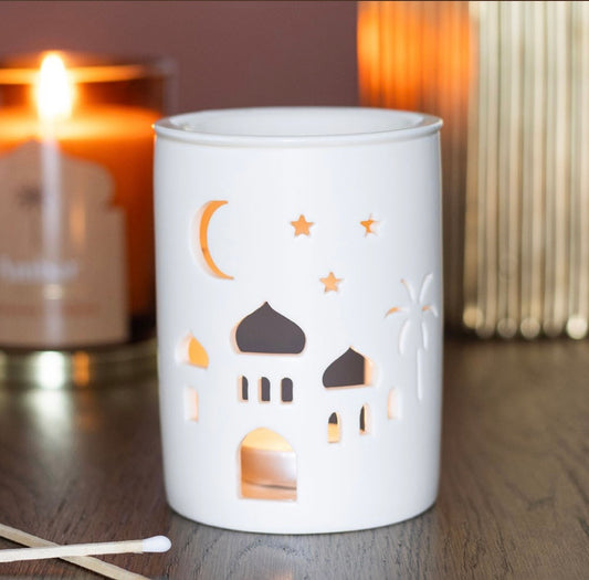Mosque cut out wax burner with one free wax tub