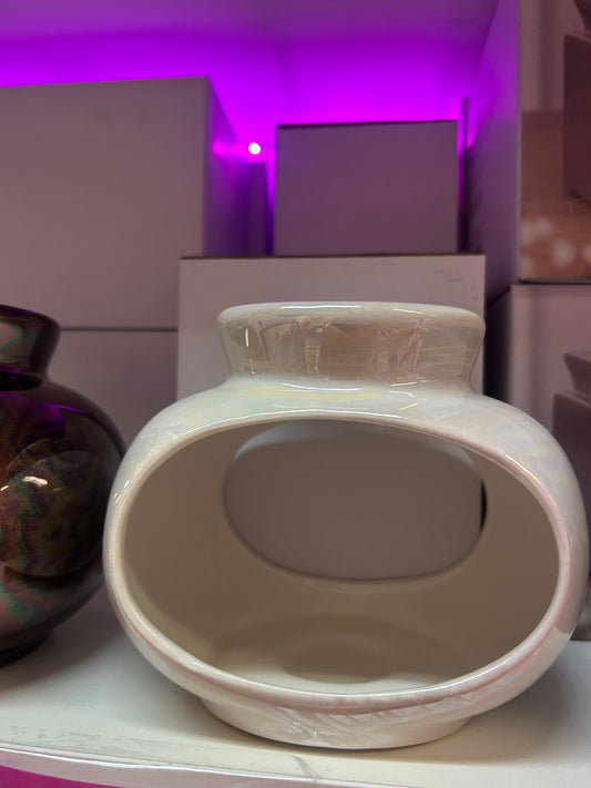 Pearl oval tealight burner with one free wax tub