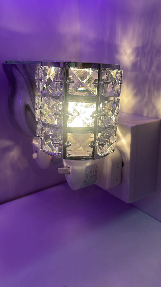 Silver crystal plug in burner with two free wax tubs