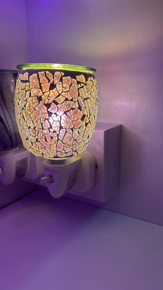 Mosaic plug in burner with two free wax tubs