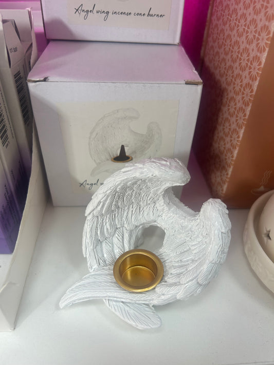 Angel wings incense burner with a free pack of incense cones