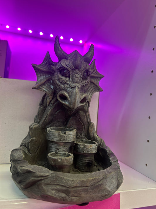 Dragon back flow incense burner with a free tin of incense cones